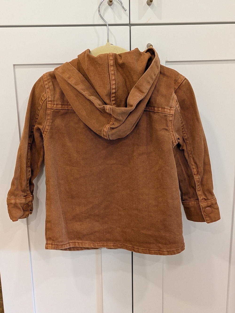 Cat & Jack Rust Brown Hooded Button-Front Jacket - Picture 2 of 3